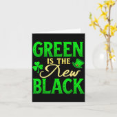 Green Is The New Black - St. Patrick’s Day Shamroc Kaart (Gele Bloem)