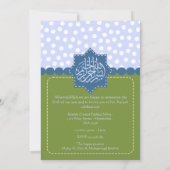 Green Islam Aqiqah Baby polka point invitation (Dos)