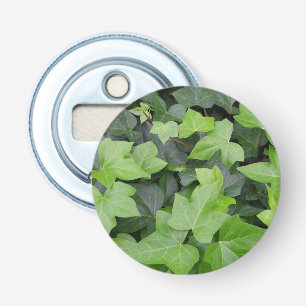 Green Ivy Botanical Print Button Flesopener