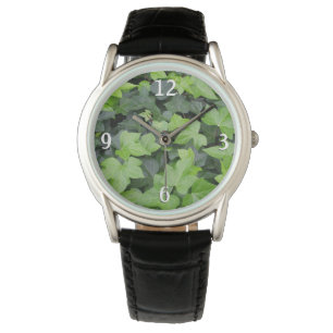 Green Ivy Botanical Print Horloge