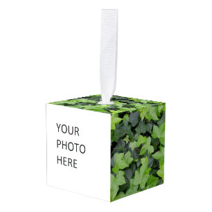 Green Ivy Botanical Print Kubus Ornament