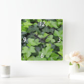 Green Ivy Botanical Print Vierkante Klok (Huis)
