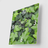Green Ivy Botanical Print Vierkante Klok (Hoek)
