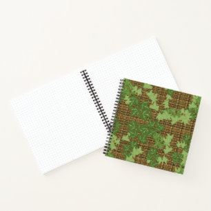 Green Ivy Brown Black Gold Plaid Bullet Journal