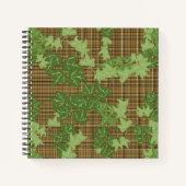 Green Ivy Brown Black Gold Plaid Bullet Journal (Devant)