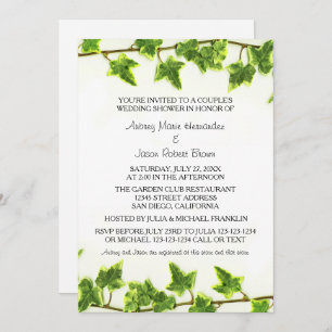 Green Ivy - Couple's Wedding Shower Invitation Kaart