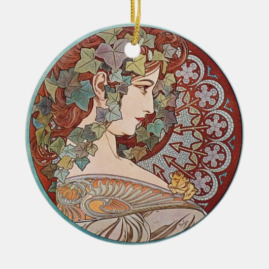 Green Ivy Goddess Art Keramisch Ornament (Voorkant)