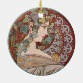 Green Ivy Goddess Art Keramisch Ornament (Achterkant)