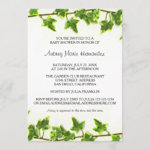 Green Ivy - Invitation Baby shower