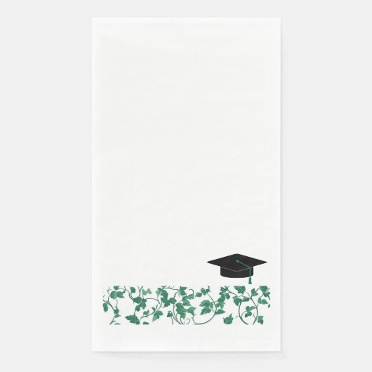 Green Ivy Patterned Graduation Cap Servet (Voorkant)