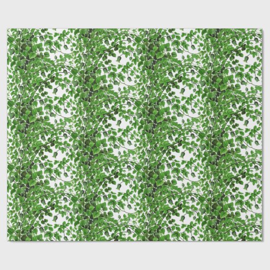 Green Ivy Vine Botanical Cadeaupapier (Vlak)