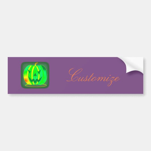 Green Jack o'lantern Halloween Thunder_Cove Bumpersticker (Voorkant)
