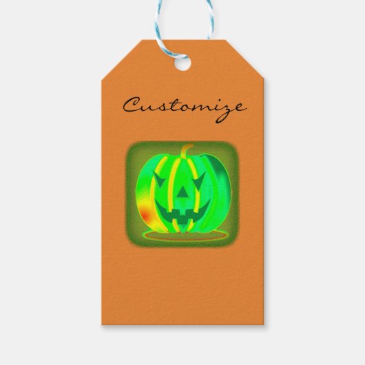 Green Jack o'lantern Halloween Thunder_Cove Cadeaulabel (Voorkant)