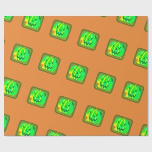 Green Jack o'lantern Halloween Thunder_Cove Cadeaupapier (Vlak)