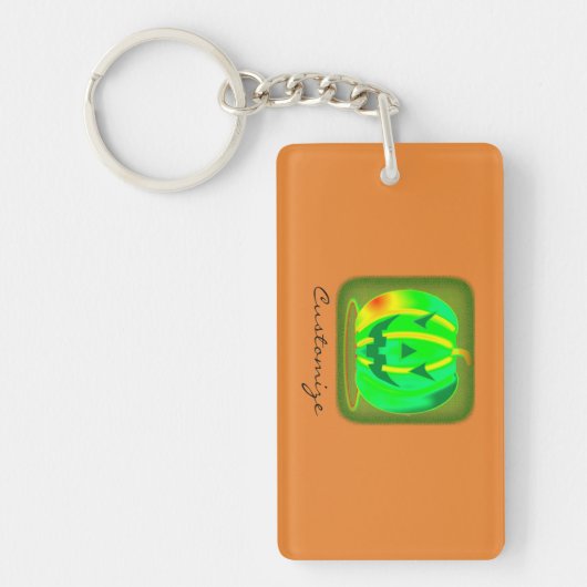Green Jack o'lantern Halloween Thunder_Cove Sleutelhanger (Voorkant)