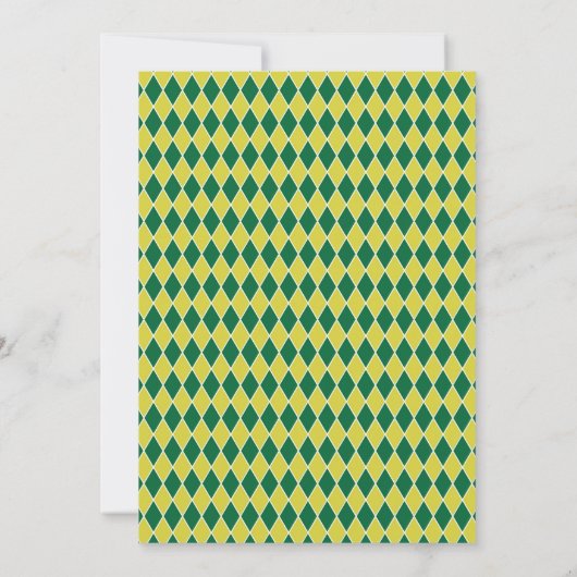 Green Jacquard Golf Invitation Anniversaire (Dos)