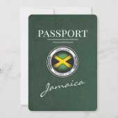 Green Jamaica Passport Faire-part de mariage (Dos)