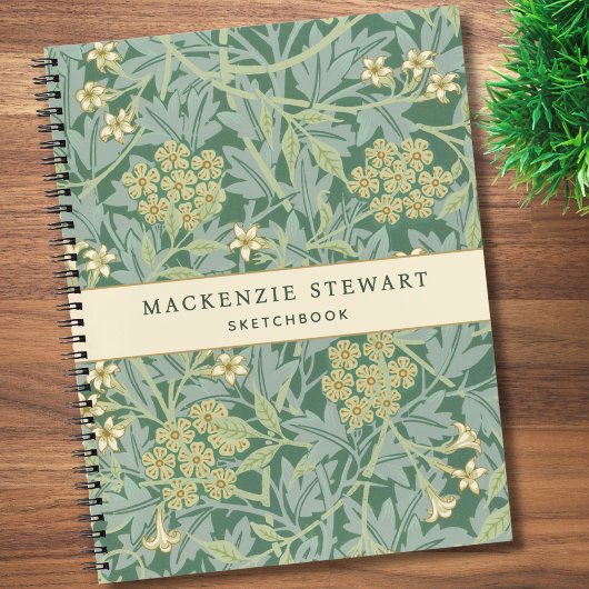 Green Jasmine Botanical Pattern Sketchbook Notitieboek