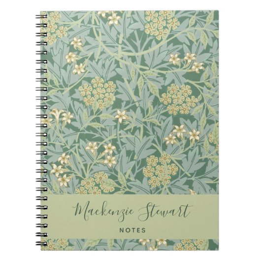 Green Jasmine Floral Pattern Notitieboek (Voorkant)