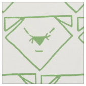 Green Jeans Anime Dog Patterned Fabric Stof (Close Up)