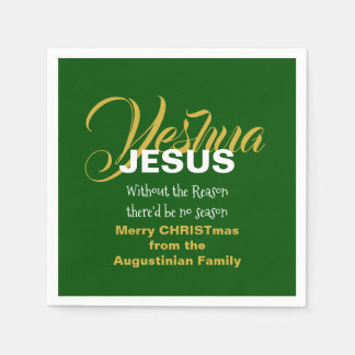 Green JESUS REASON SEASON-kerstpapier Servet