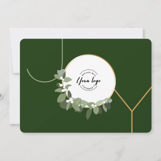 Green Joy  Corporate logo kerst Feestdagenkaart (Voorkant)