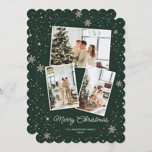 Green Joyeux Noël Photo Collections Cartes (Devant / Derrière)