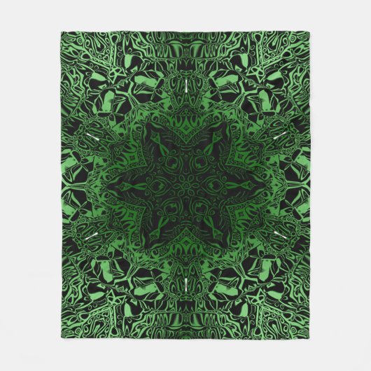 Green Kaleidoscoop Fleece Deken (Voorkant)