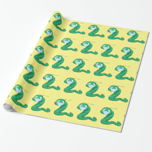 Green Kawaii Worm Thunder_Cove Cadeaupapier