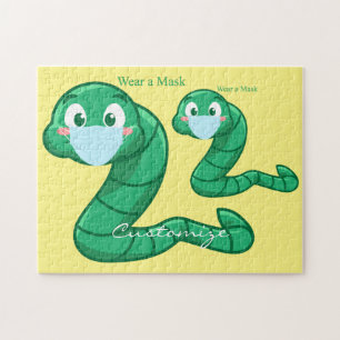 Green Kawaii Worm Thunder_Cove Legpuzzel