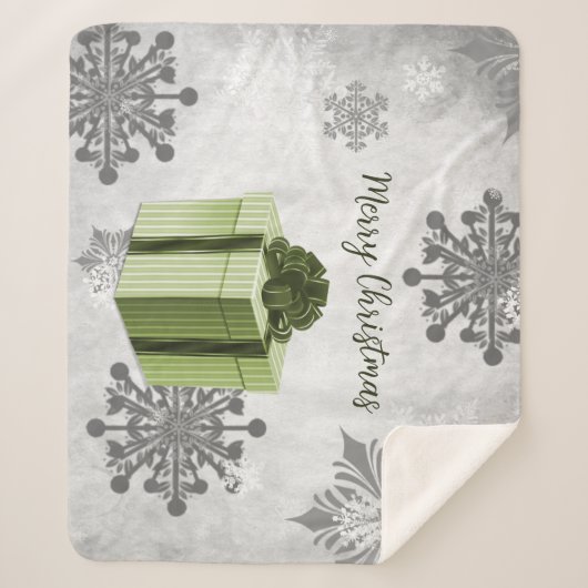 Green Kerstcadeau Holiday Sherpa Blanket Sherpa Deken (Voorkant)