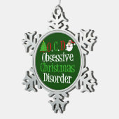 Green Kerstgrappy Tin Sneeuwvlok Ornament (Rechts)