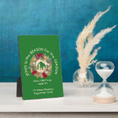 Green Kerstmis JESUS IS DE REDEN Fotoplaat (Zijkant)