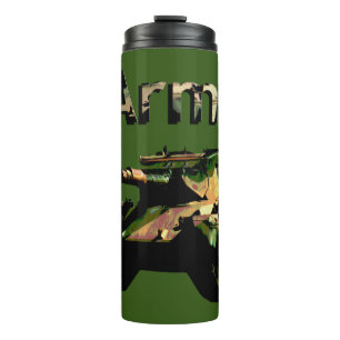 Green Khaki Army Tank, Thermal Tumbler Thermosbeker