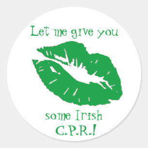 Green Kiss-Fun Irish Humor Ronde Sticker