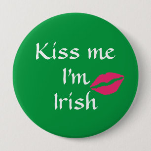 Green Kiss me Ik ben Ierse Button