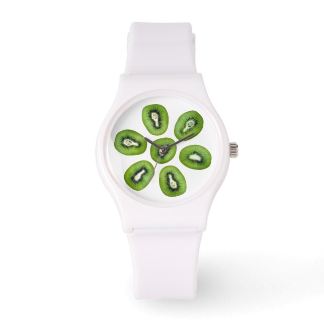 Green Kiwi Pattern Horloge (Voorkant)