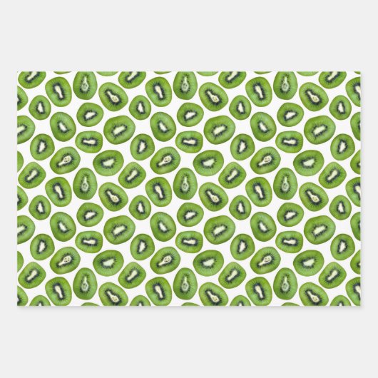 Green Kiwi Pattern Inpakpapier Vel (Voorkant)