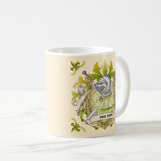 Green Knight Family Crest Surnom mug (Devant droit)