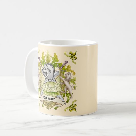 Green Knight Family Crest Surnom mug (Devant gauche)