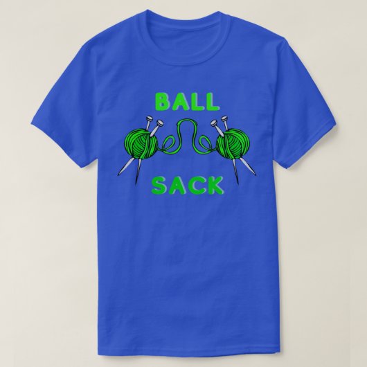 Green Knitting Ball Sack T-shirt (Design voorkant)