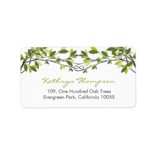 Green Knotted Love Trees Summer Wedding Address Etiket