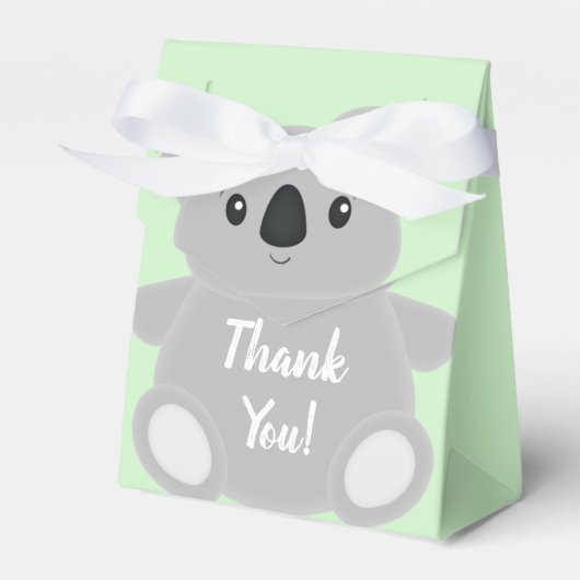 Green Koala Beer Baby shower Bedankdoosjes (Voorkant Zijde)