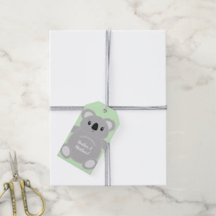 Green Koala Beer Baby shower Cadeaulabel
