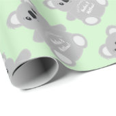 Green Koala Beer Baby shower Cadeaupapier (Rol Hoek)