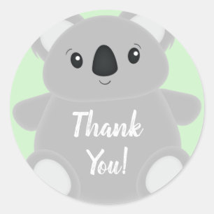 Green Koala Beer Baby shower Ronde Sticker