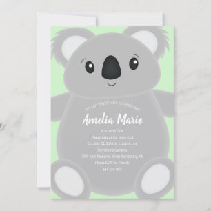 Green Koala Beer Birthday Party Kaart