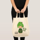 Green Kokeshi Triplet Grocery Tas (Voorkant (product))