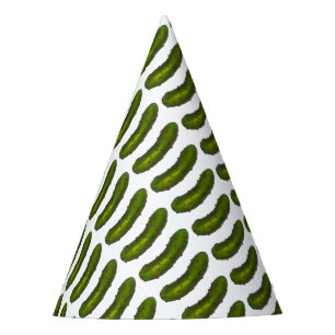 Green Kosher Dill Pickle Foodie Print Cucumber Feesthoedjes