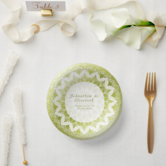 Green Lace Mandala Wedding Papieren Kommen